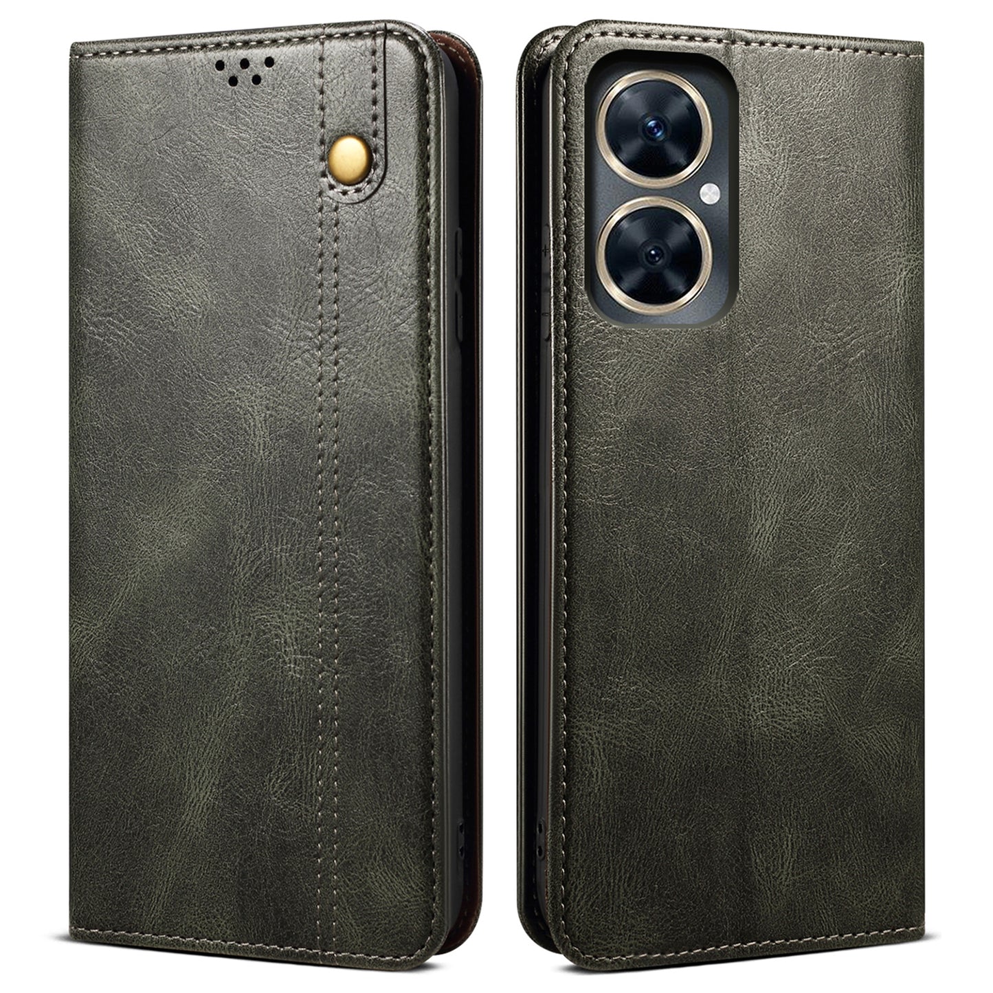 For vivo Y78+ 5G / Y78 5G Leather Phone Case Waxy Crazy Horse Texture Stand Wallet Flip Cover