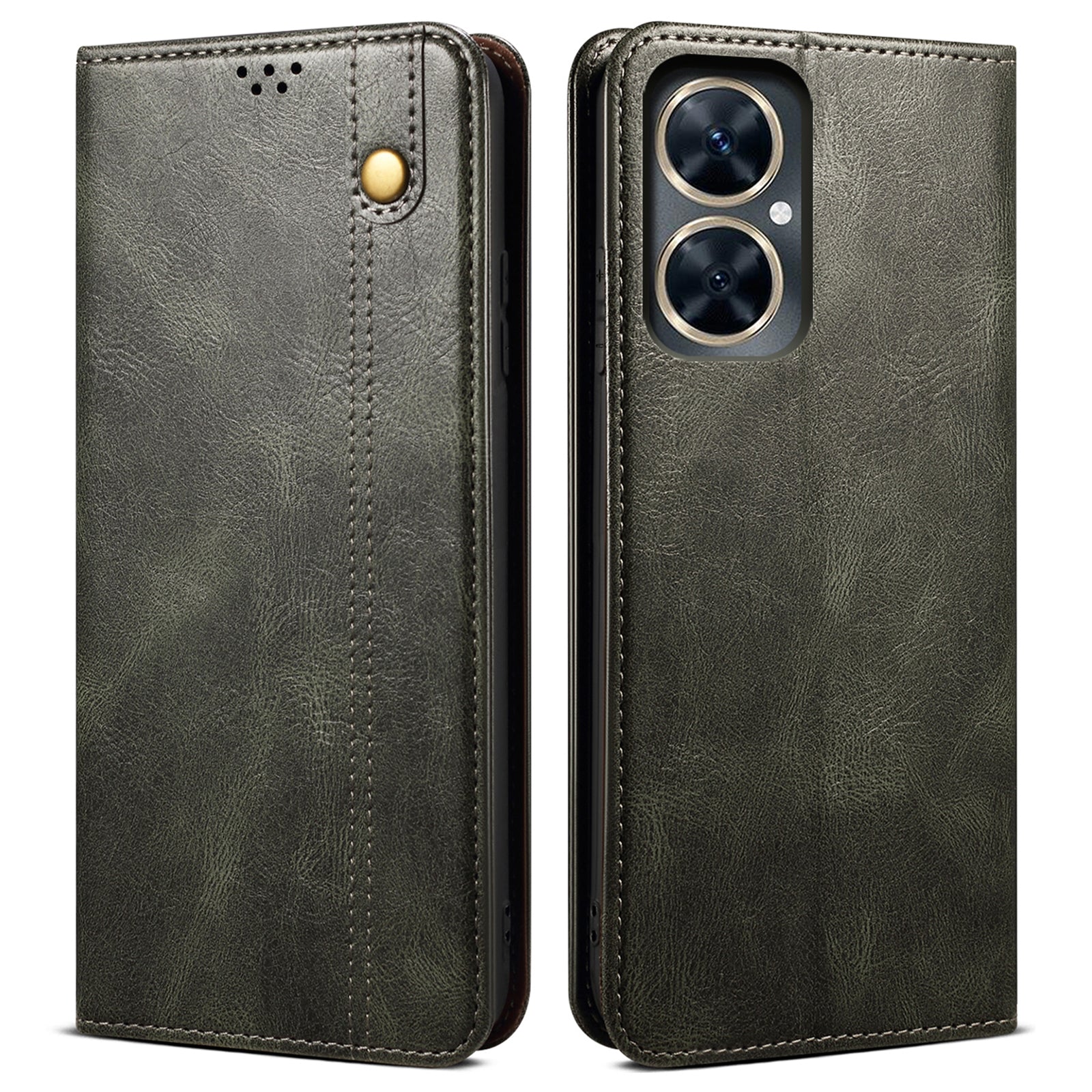 For vivo Y78+ 5G / Y78 5G Leather Phone Case Waxy Crazy Horse Texture Stand Wallet Flip Cover