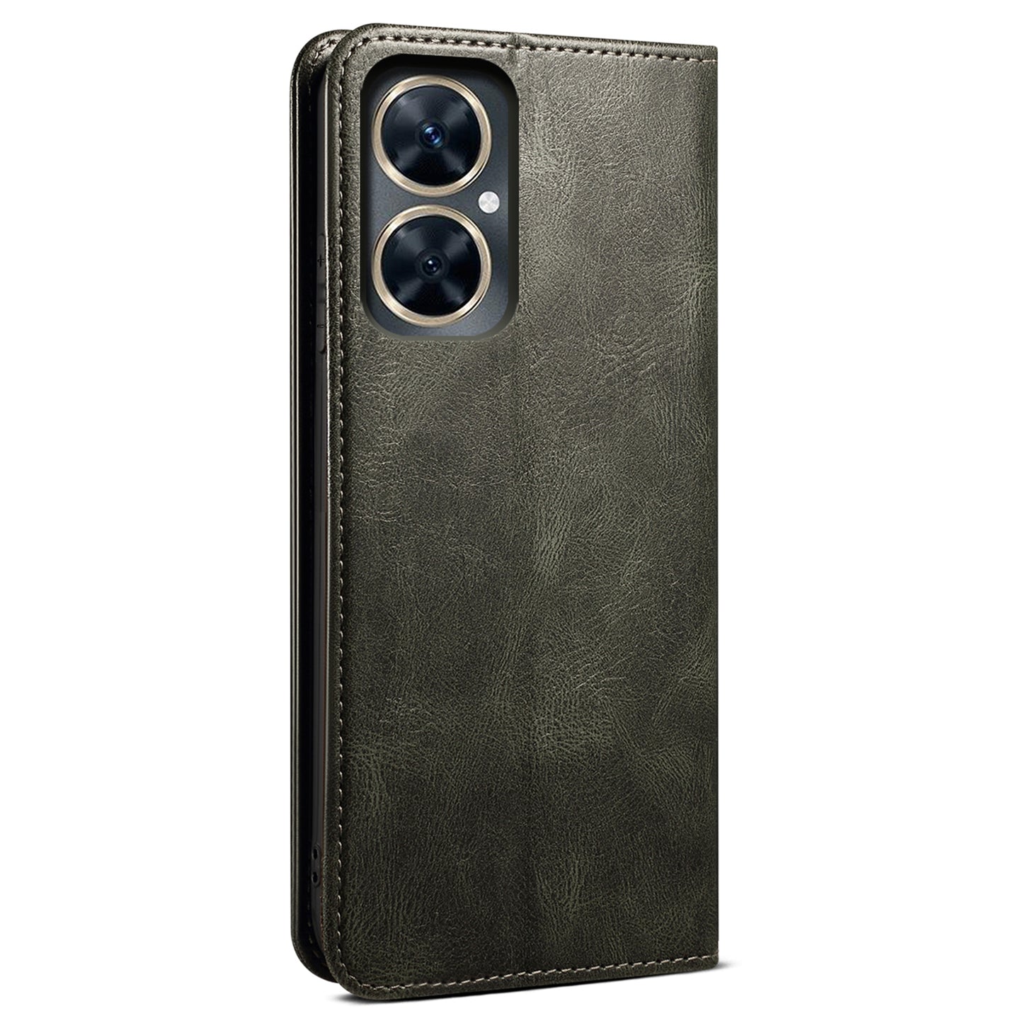 For vivo Y78+ 5G / Y78 5G Leather Phone Case Waxy Crazy Horse Texture Stand Wallet Flip Cover