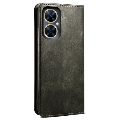 For vivo Y78+ 5G / Y78 5G Leather Phone Case Waxy Crazy Horse Texture Stand Wallet Flip Cover