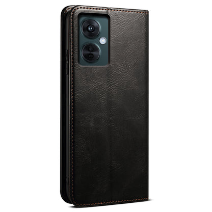 Wallet Case for vivo Y78 (China) 5G / Y36 4G / 5G PU Leather Waxy Crazy Horse Texture Stand Phone Cover