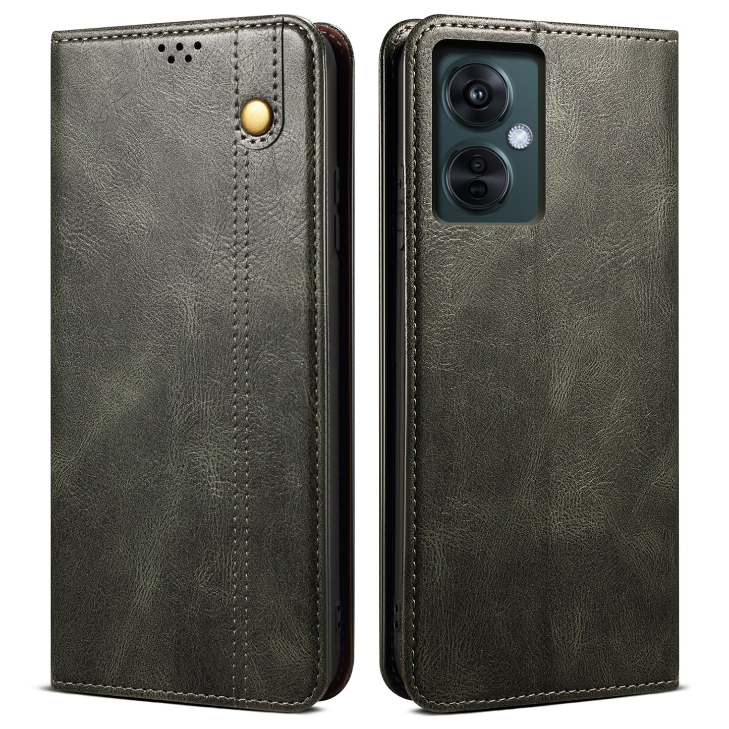 Wallet Case for vivo Y78 (China) 5G / Y36 4G / 5G PU Leather Waxy Crazy Horse Texture Stand Phone Cover