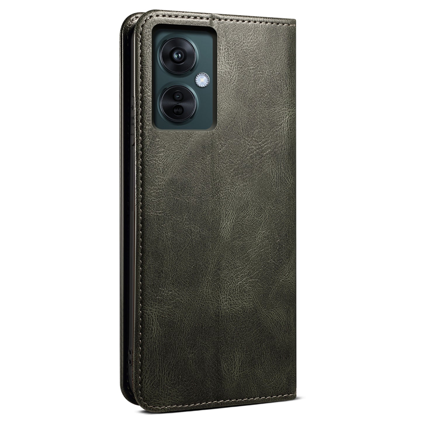 Wallet Case for vivo Y78 (China) 5G / Y36 4G / 5G PU Leather Waxy Crazy Horse Texture Stand Phone Cover