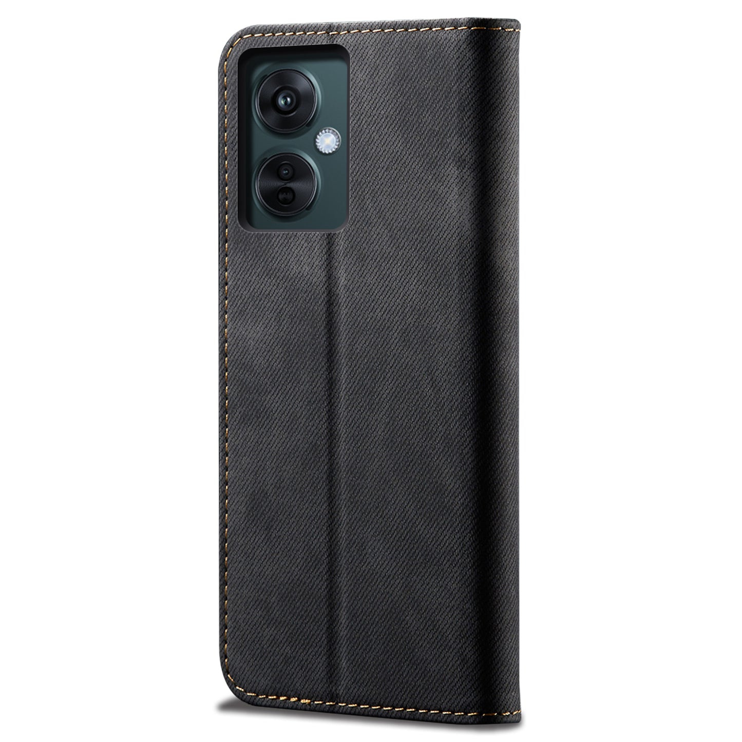 Leather Phone Case for vivo Y78 (China) 5G / Y36 4G / 5G , Jeans Cloth Texture Wallet Stand Magnetic Flip Cover