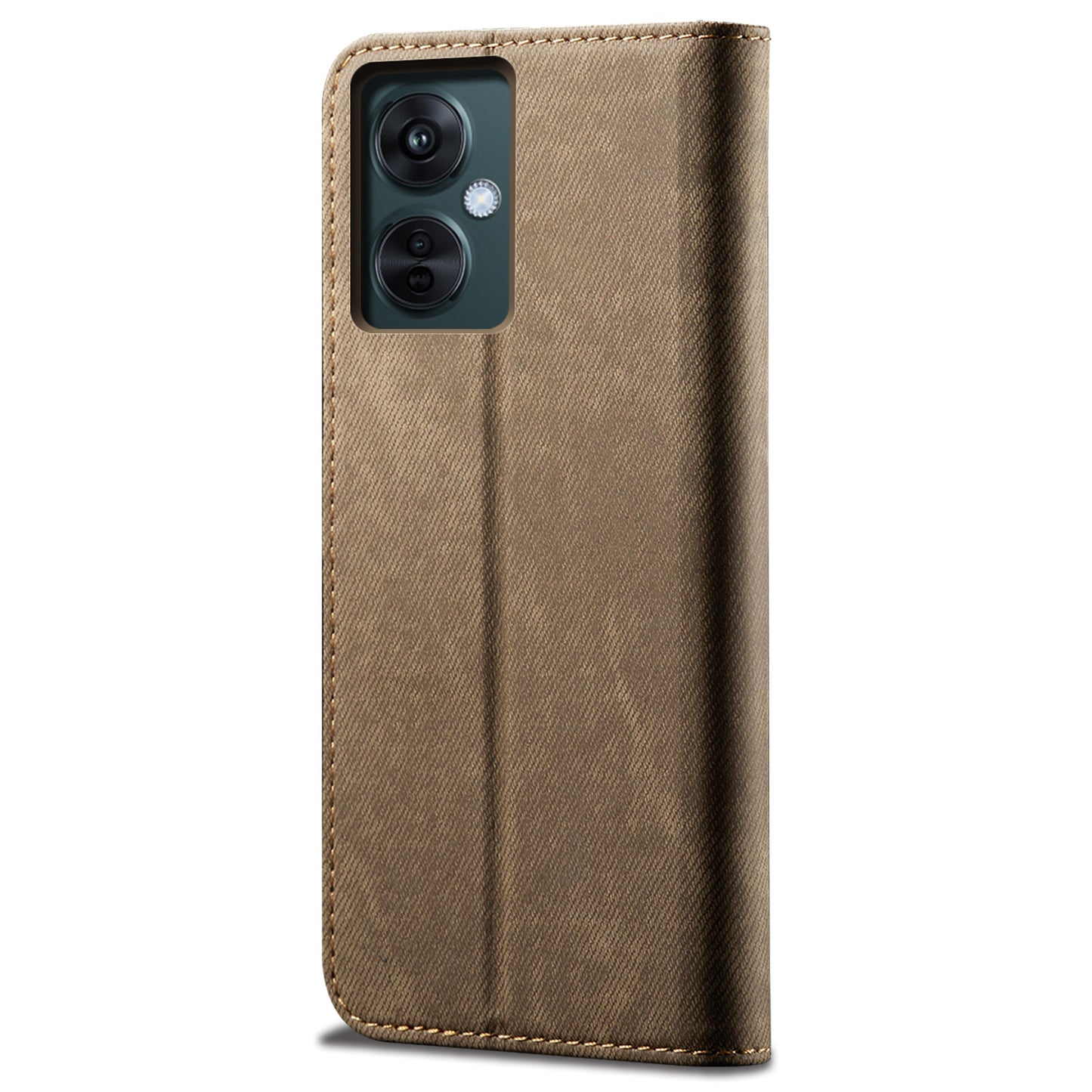 Leather Phone Case for vivo Y78 (China) 5G / Y36 4G / 5G , Jeans Cloth Texture Wallet Stand Magnetic Flip Cover