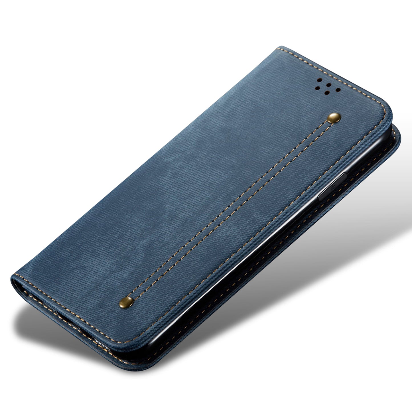 Leather Phone Case for vivo Y78 (China) 5G / Y36 4G / 5G , Jeans Cloth Texture Wallet Stand Magnetic Flip Cover