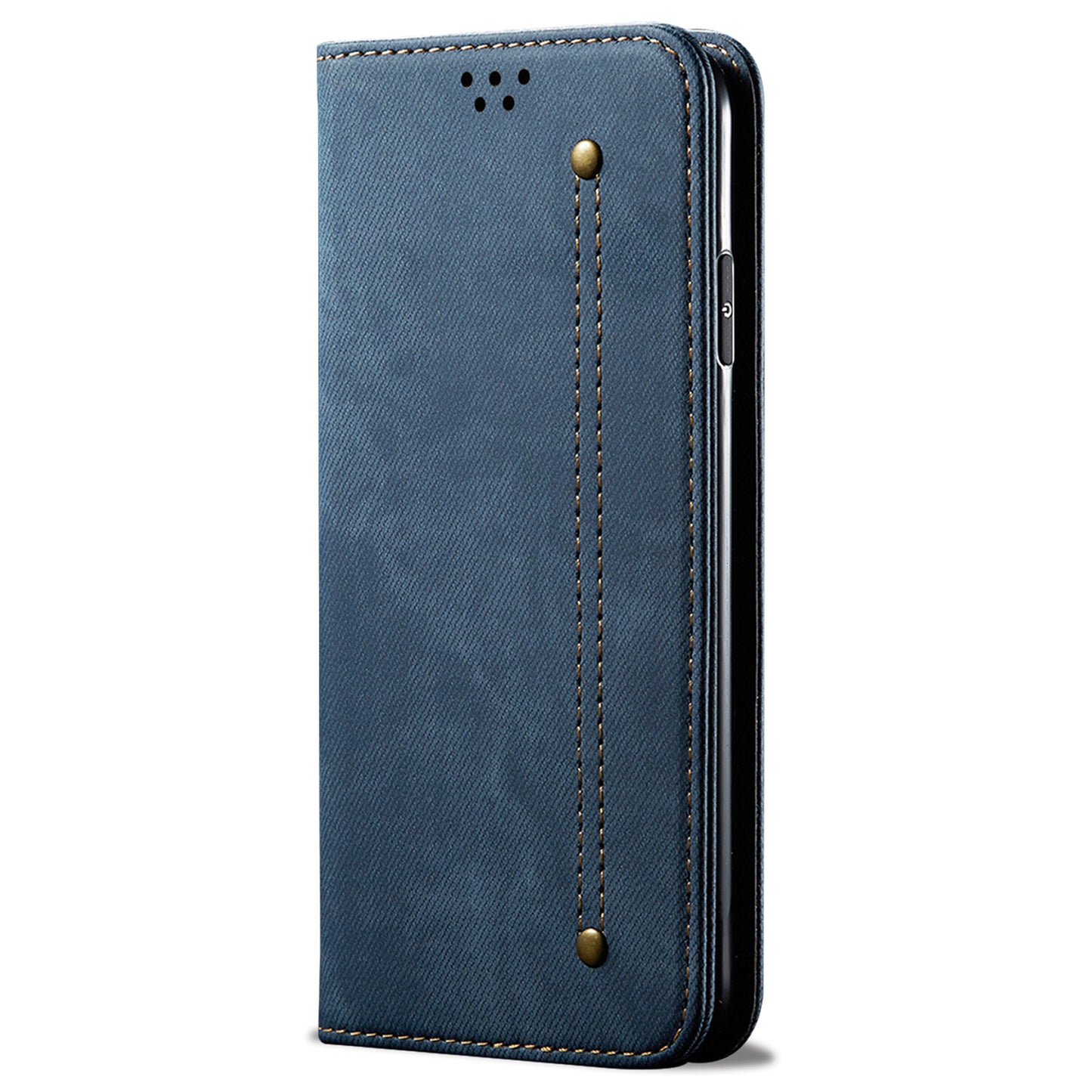 Leather Phone Case for vivo Y78 (China) 5G / Y36 4G / 5G , Jeans Cloth Texture Wallet Stand Magnetic Flip Cover