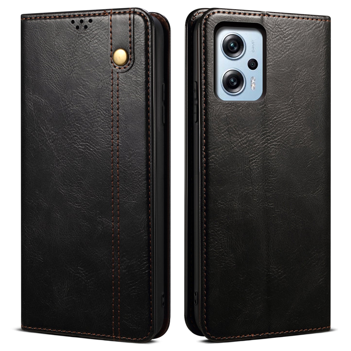 Leather Phone Case for Xiaomi Redmi Note 11T Pro 5G / Note 11T Pro+ 5G / K50i 5G / Note 12T Pro 5G / Poco X4 GT 5G , Waxy Crazy Horse Texture Stand Flip Wallet Cover