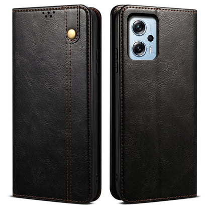 Leather Phone Case for Xiaomi Redmi Note 11T Pro 5G / Note 11T Pro+ 5G / K50i 5G / Note 12T Pro 5G / Poco X4 GT 5G , Waxy Crazy Horse Texture Stand Flip Wallet Cover