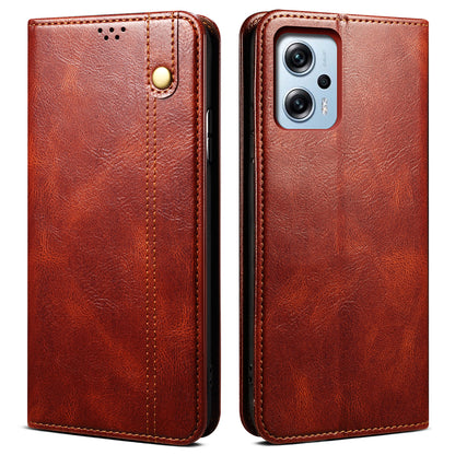 Leather Phone Case for Xiaomi Redmi Note 11T Pro 5G / Note 11T Pro+ 5G / K50i 5G / Note 12T Pro 5G / Poco X4 GT 5G , Waxy Crazy Horse Texture Stand Flip Wallet Cover