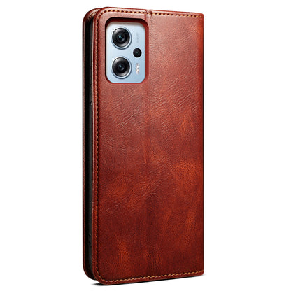 Leather Phone Case for Xiaomi Redmi Note 11T Pro 5G / Note 11T Pro+ 5G / K50i 5G / Note 12T Pro 5G / Poco X4 GT 5G , Waxy Crazy Horse Texture Stand Flip Wallet Cover