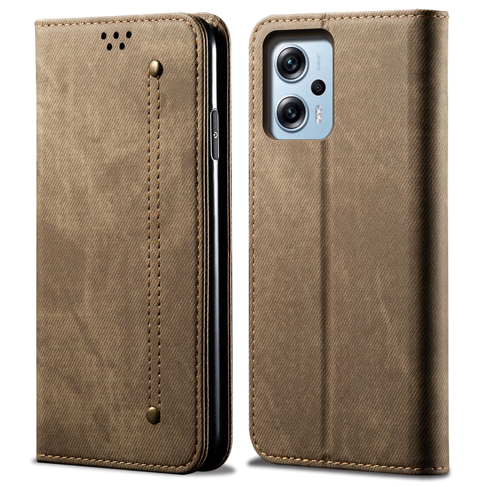 Wallet Phone Case for Xiaomi Redmi Note 11T Pro 5G / Note 11T Pro+ 5G / K50i 5G / Note 12T Pro 5G / Poco X4 GT 5G , PU Leather Jeans Cloth Texture Stand Cover