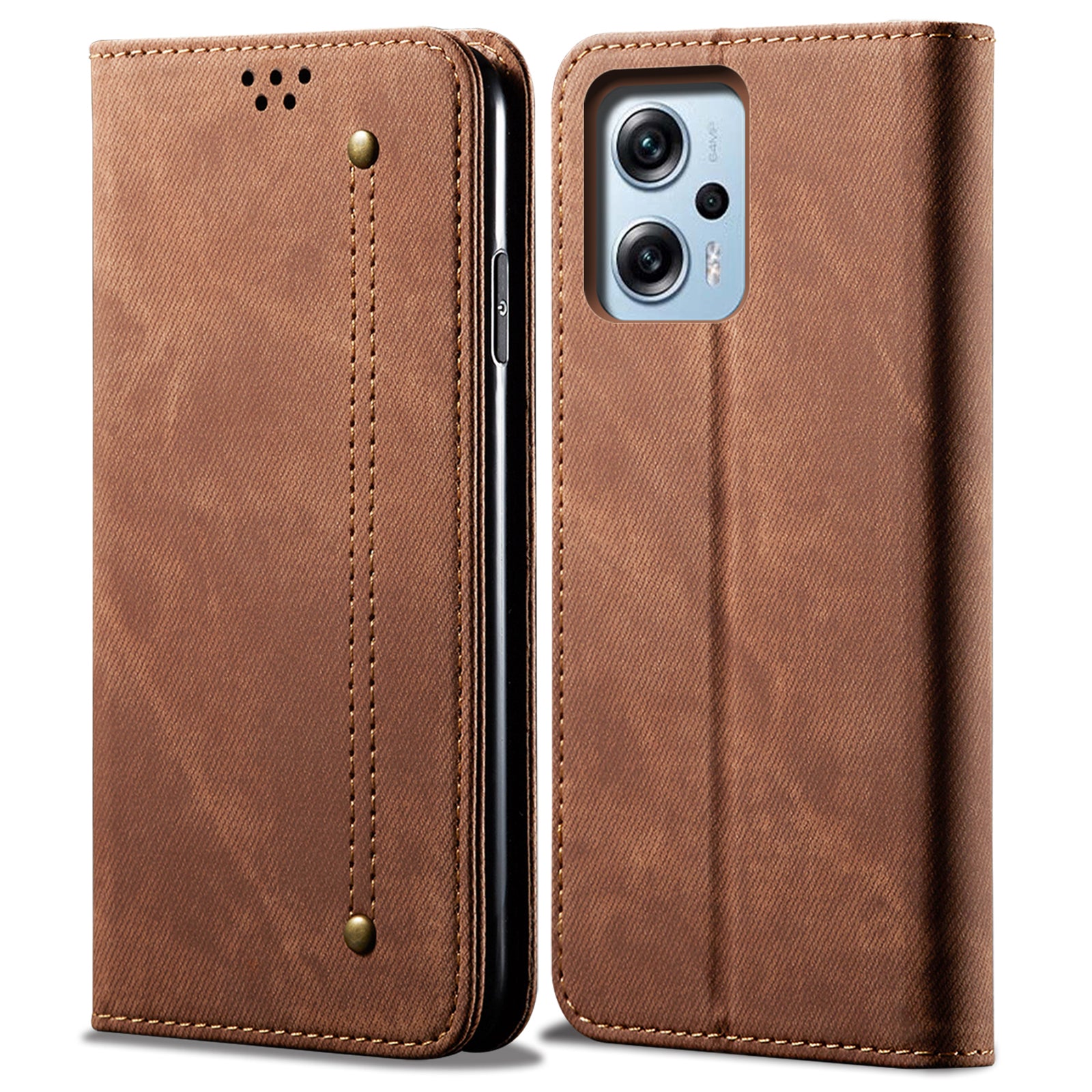 Wallet Phone Case for Xiaomi Redmi Note 11T Pro 5G / Note 11T Pro+ 5G / K50i 5G / Note 12T Pro 5G / Poco X4 GT 5G , PU Leather Jeans Cloth Texture Stand Cover