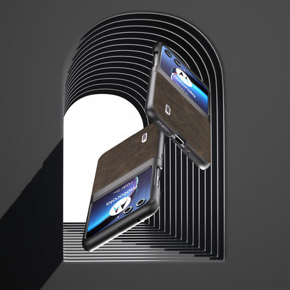 ABEEL For Motorola Razr 40 Ultra 5G PU Leather + PC Litchi Texture Phone Case Anti-Drop Protective Cover