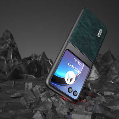 ABEEL For Motorola Razr 40 Ultra 5G PU Leather + PC Litchi Texture Phone Case Anti-Drop Protective Cover