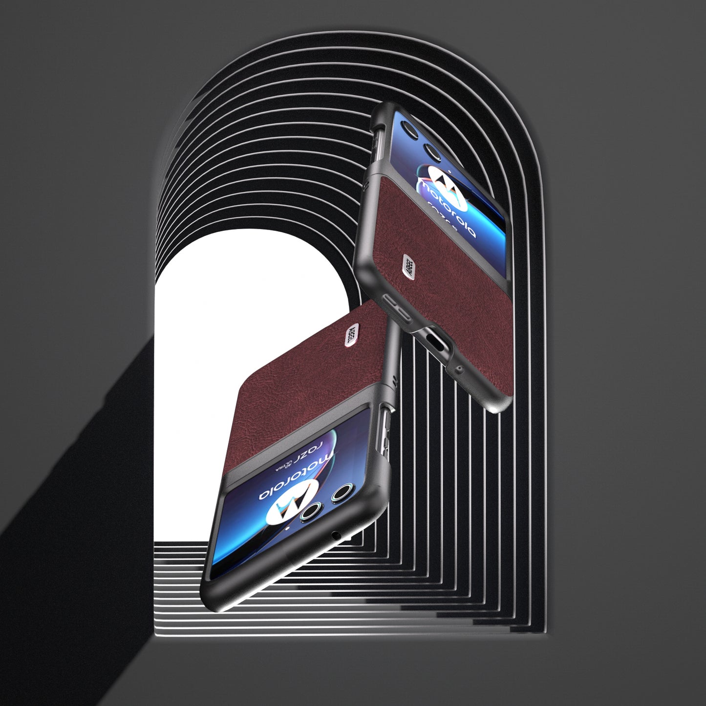 ABEEL For Motorola Razr 40 Ultra 5G PU Leather + PC Litchi Texture Phone Case Anti-Drop Protective Cover