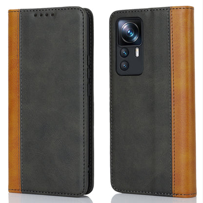 For Xiaomi 12T 5G / 12T Pro 5G / Redmi K50 Ultra PU Leather Phone Case Stand Bi-color Splicing Wallet Cover