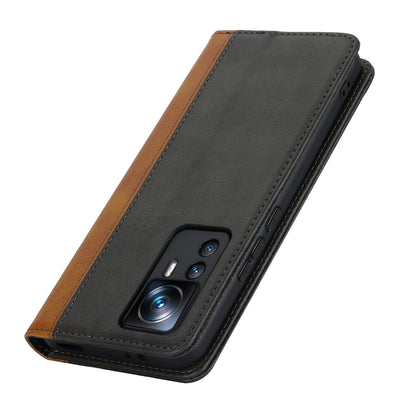 For Xiaomi 12T 5G / 12T Pro 5G / Redmi K50 Ultra PU Leather Phone Case Stand Bi-color Splicing Wallet Cover