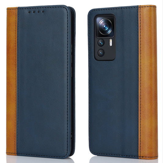 For Xiaomi 12T 5G / 12T Pro 5G / Redmi K50 Ultra PU Leather Phone Case Stand Bi-color Splicing Wallet Cover