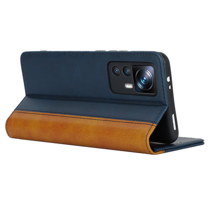 For Xiaomi 12T 5G / 12T Pro 5G / Redmi K50 Ultra PU Leather Phone Case Stand Bi-color Splicing Wallet Cover