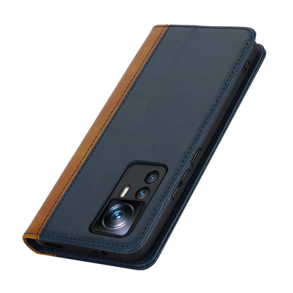 For Xiaomi 12T 5G / 12T Pro 5G / Redmi K50 Ultra PU Leather Phone Case Stand Bi-color Splicing Wallet Cover