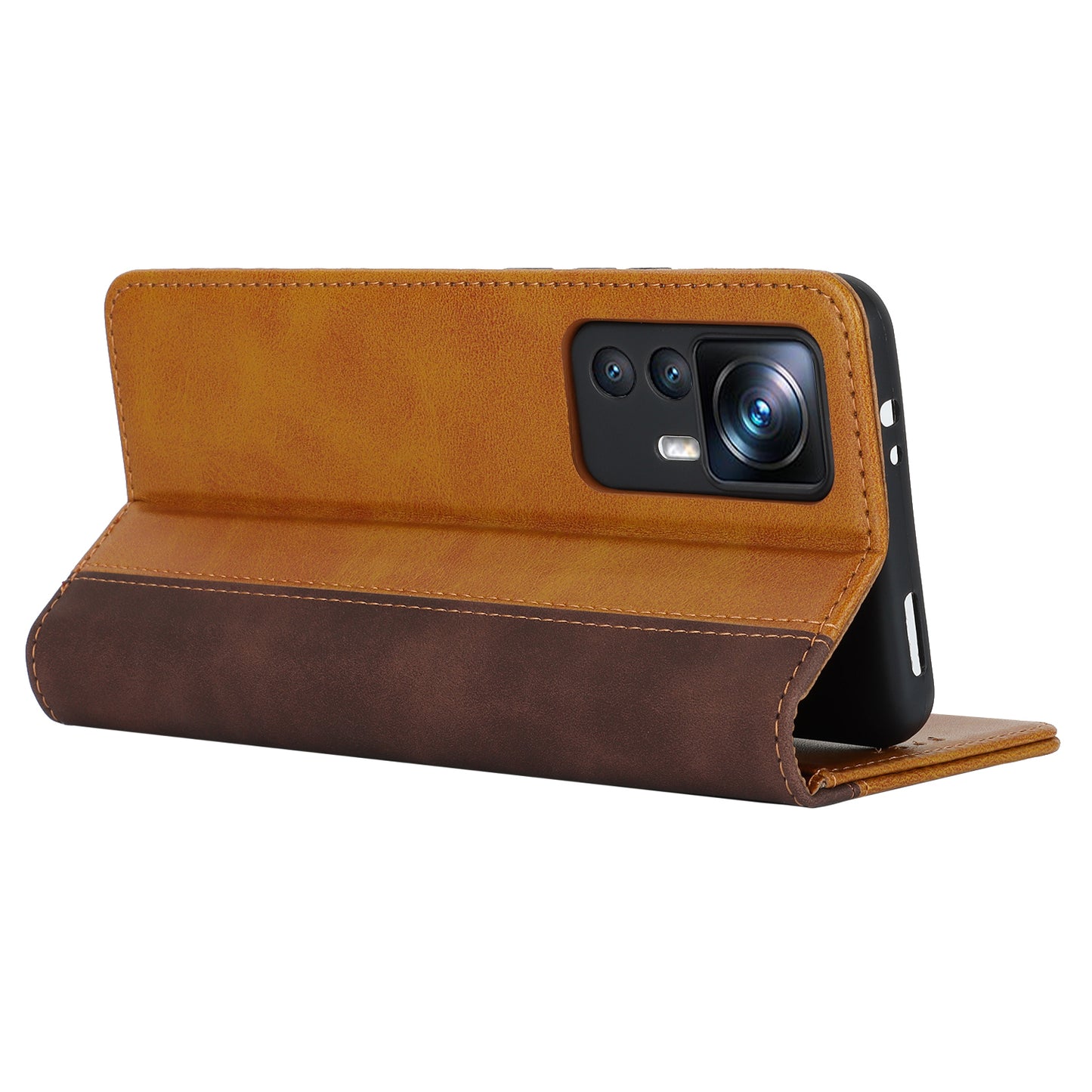 For Xiaomi 12T 5G / 12T Pro 5G / Redmi K50 Ultra PU Leather Phone Case Stand Bi-color Splicing Wallet Cover