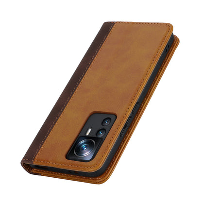 For Xiaomi 12T 5G / 12T Pro 5G / Redmi K50 Ultra PU Leather Phone Case Stand Bi-color Splicing Wallet Cover