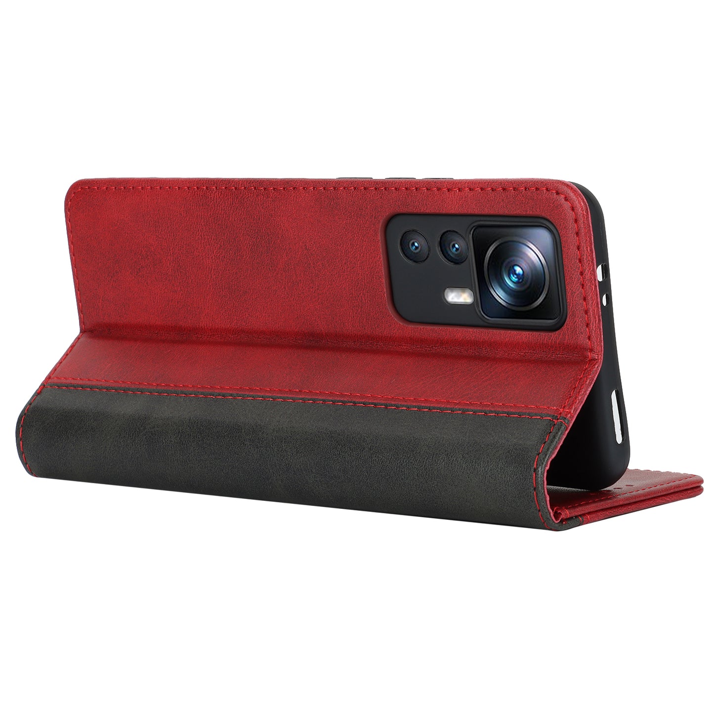 For Xiaomi 12T 5G / 12T Pro 5G / Redmi K50 Ultra PU Leather Phone Case Stand Bi-color Splicing Wallet Cover