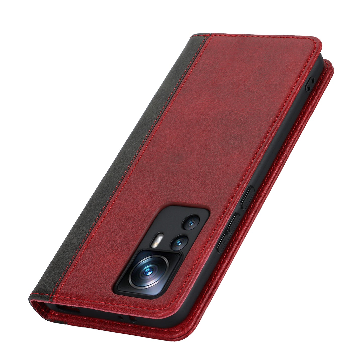 For Xiaomi 12T 5G / 12T Pro 5G / Redmi K50 Ultra PU Leather Phone Case Stand Bi-color Splicing Wallet Cover
