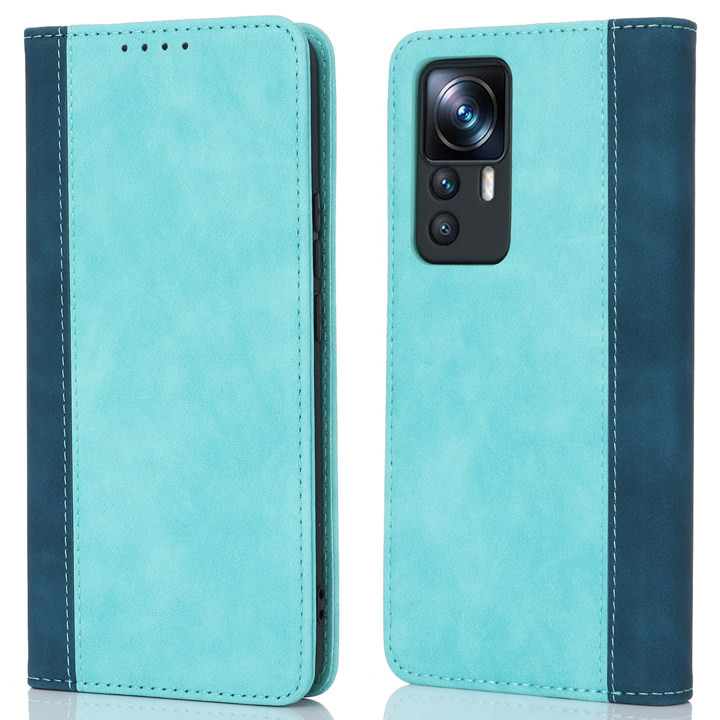 For Xiaomi 12T 5G / 12T Pro 5G / Redmi K50 Ultra PU Leather Phone Case Stand Bi-color Splicing Wallet Cover