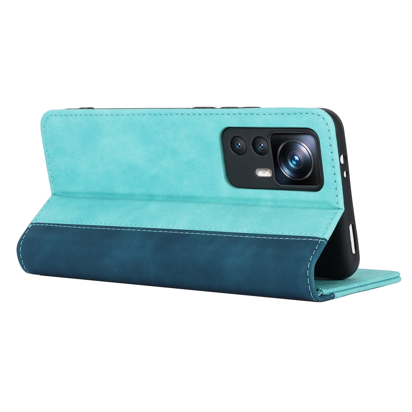 For Xiaomi 12T 5G / 12T Pro 5G / Redmi K50 Ultra PU Leather Phone Case Stand Bi-color Splicing Wallet Cover