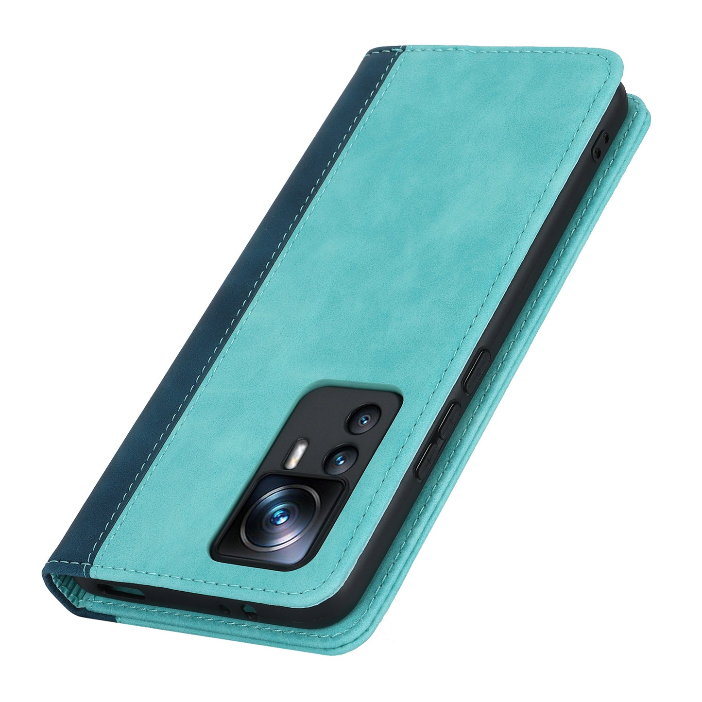 For Xiaomi 12T 5G / 12T Pro 5G / Redmi K50 Ultra PU Leather Phone Case Stand Bi-color Splicing Wallet Cover