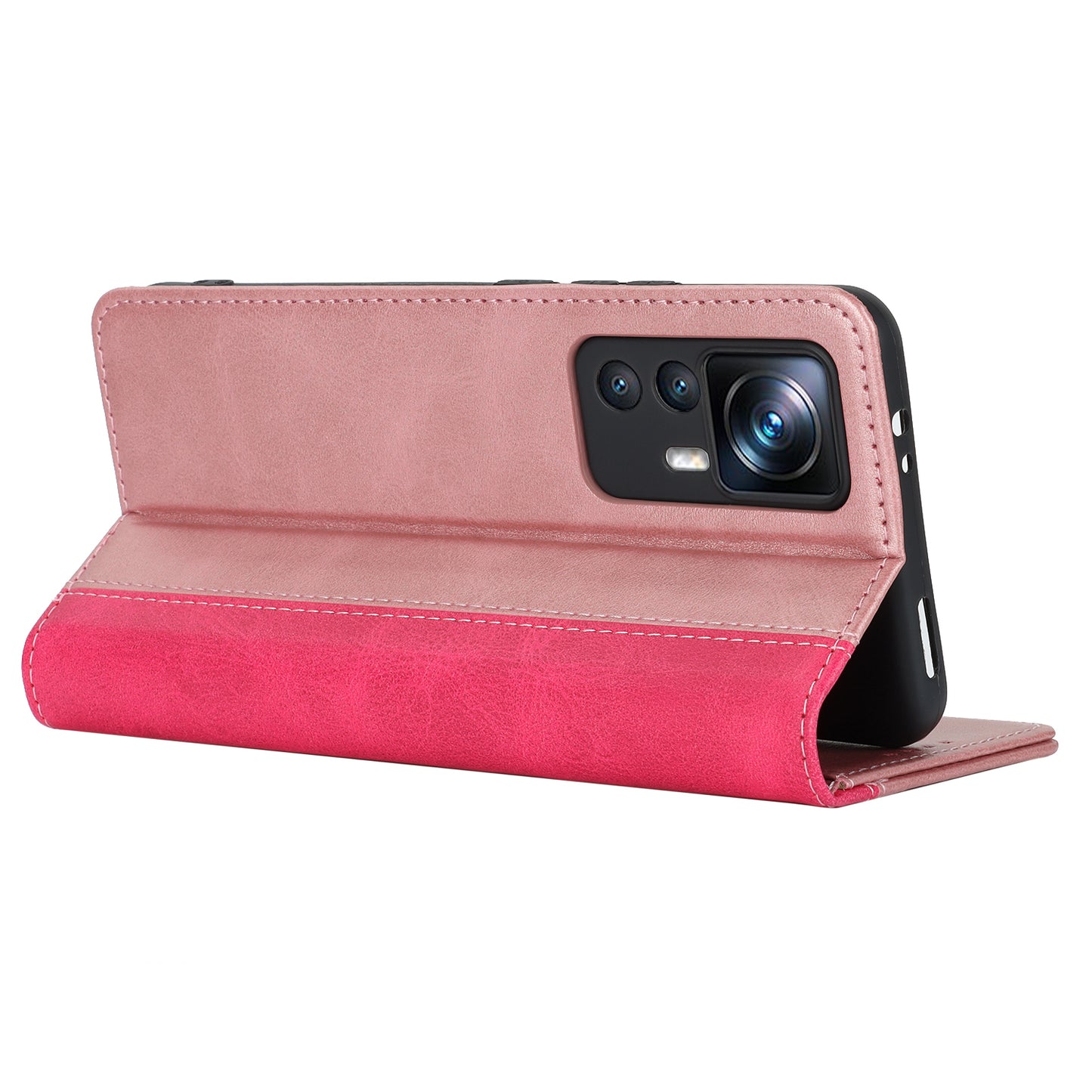 For Xiaomi 12T 5G / 12T Pro 5G / Redmi K50 Ultra PU Leather Phone Case Stand Bi-color Splicing Wallet Cover