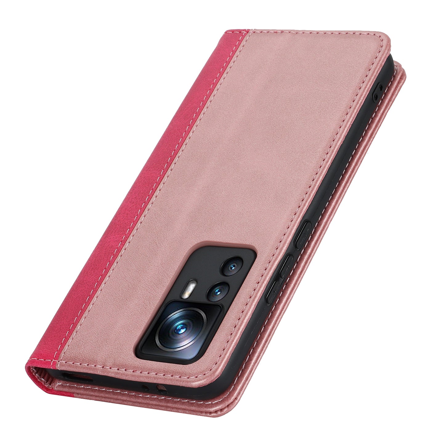 For Xiaomi 12T 5G / 12T Pro 5G / Redmi K50 Ultra PU Leather Phone Case Stand Bi-color Splicing Wallet Cover