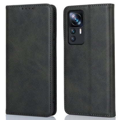 PU Leather Case for Xiaomi 12T 5G / 12T Pro 5G / Redmi K50 Ultra Calf Texture Stand Wallet Phone Cover