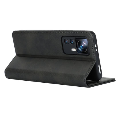 PU Leather Case for Xiaomi 12T 5G / 12T Pro 5G / Redmi K50 Ultra Calf Texture Stand Wallet Phone Cover