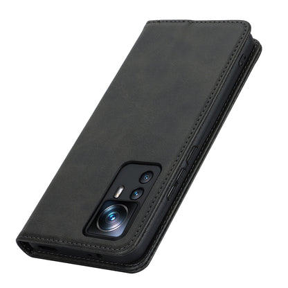 PU Leather Case for Xiaomi 12T 5G / 12T Pro 5G / Redmi K50 Ultra Calf Texture Stand Wallet Phone Cover