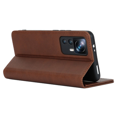 PU Leather Case for Xiaomi 12T 5G / 12T Pro 5G / Redmi K50 Ultra Calf Texture Stand Wallet Phone Cover