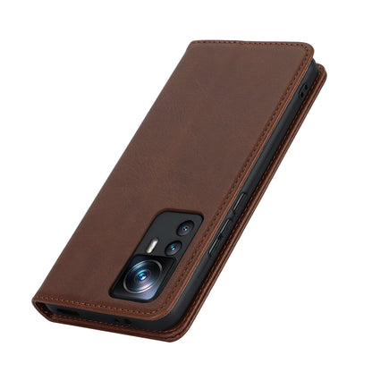 PU Leather Case for Xiaomi 12T 5G / 12T Pro 5G / Redmi K50 Ultra Calf Texture Stand Wallet Phone Cover