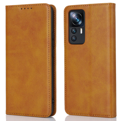 PU Leather Case for Xiaomi 12T 5G / 12T Pro 5G / Redmi K50 Ultra Calf Texture Stand Wallet Phone Cover