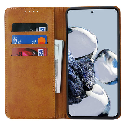 PU Leather Case for Xiaomi 12T 5G / 12T Pro 5G / Redmi K50 Ultra Calf Texture Stand Wallet Phone Cover