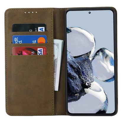 PU Leather Case for Xiaomi 12T 5G / 12T Pro 5G / Redmi K50 Ultra Calf Texture Stand Wallet Phone Cover