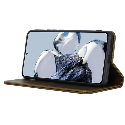 PU Leather Case for Xiaomi 12T 5G / 12T Pro 5G / Redmi K50 Ultra Calf Texture Stand Wallet Phone Cover
