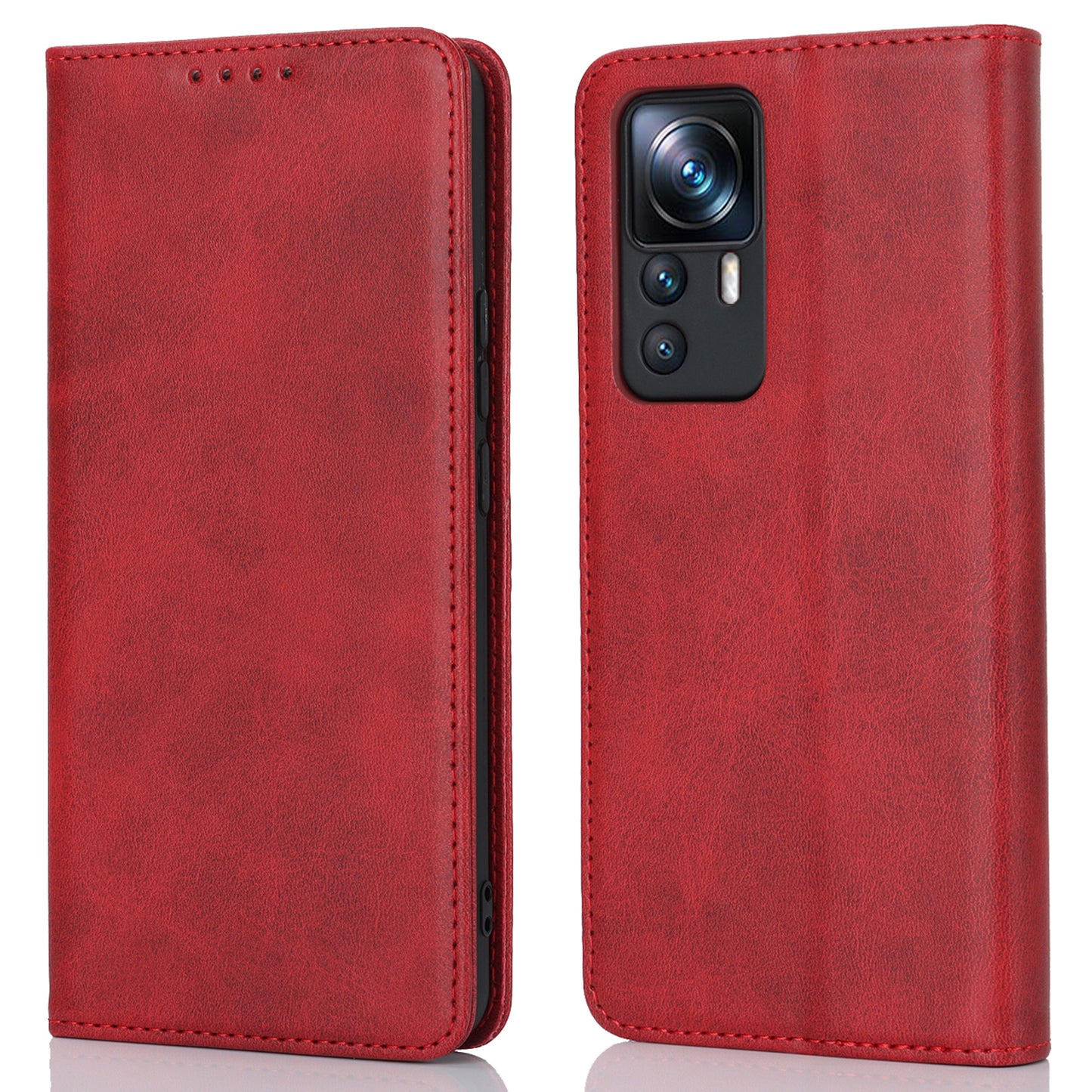 PU Leather Case for Xiaomi 12T 5G / 12T Pro 5G / Redmi K50 Ultra Calf Texture Stand Wallet Phone Cover