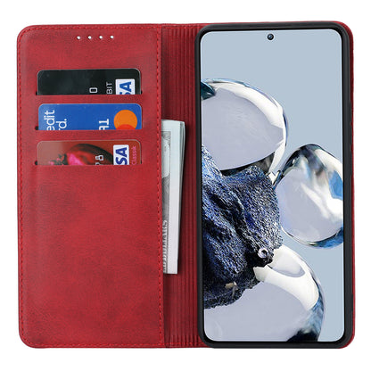 PU Leather Case for Xiaomi 12T 5G / 12T Pro 5G / Redmi K50 Ultra Calf Texture Stand Wallet Phone Cover
