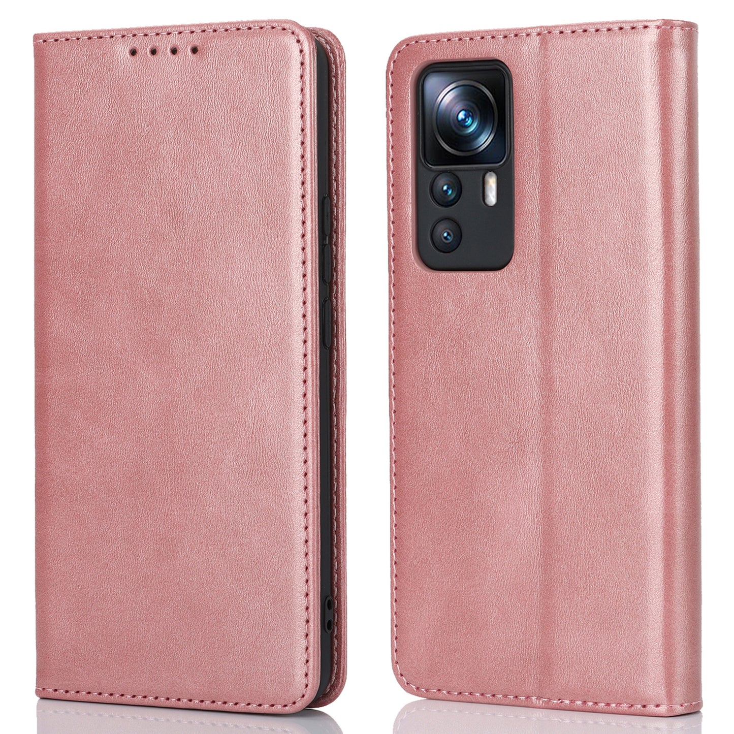 PU Leather Case for Xiaomi 12T 5G / 12T Pro 5G / Redmi K50 Ultra Calf Texture Stand Wallet Phone Cover