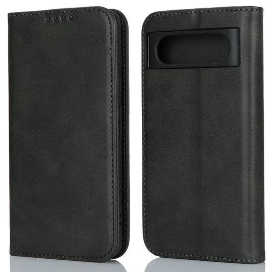 PU Leather Case for Google Pixel 8 Shockproof Calf Texture Stand Wallet Phone Cover