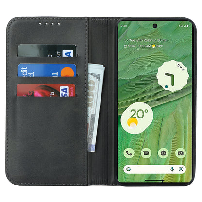 PU Leather Case for Google Pixel 8 Shockproof Calf Texture Stand Wallet Phone Cover