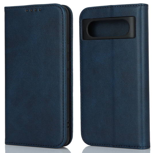 PU Leather Case for Google Pixel 8 Shockproof Calf Texture Stand Wallet Phone Cover