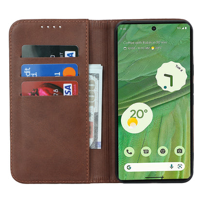 PU Leather Case for Google Pixel 8 Shockproof Calf Texture Stand Wallet Phone Cover